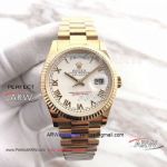 Replica Rolex Day-Date President  Watch Gold Case White Roman Dial 36mm